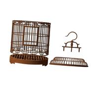 TOGEVAL Large Retro Bird Cage Portable Round Travel Carrier for Lovebirds Budgies and Cockatiels for Indoor and Outdoor Use Spacious Luxury Villa Design