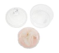 TOGEVAL Large round Flocked Powder Puff Makeup Applicator for Setting Powder and Foundation Application for Dusting Includes Glass Case for Storage and Travel Use