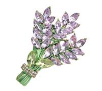 TOGEVAL Lavender Flower Brooch Pin for Clothes Elegant Rhinestone Lapel Pin Alloy Material Womens Coat Scarf Dress Accessory Gift Choice
