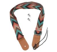 TOGEVAL Left Handed Ukulele Adult Strap Locks with Adjustable Nylon and Leather Guitar Shoulder Strap Featuring Tight Stitching and Bohemian Style for Comfortable Playing