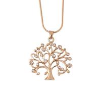 TOGEVAL Life Tree Pendant Necklace for Women with Diamonds, Golden Clavicle Chain, Simple Sweet Wish Tree Jewelry for Daily Wear