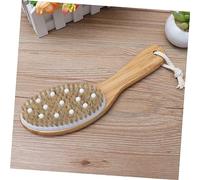 TOGEVAL Long Bathing Shower Brush with Soft Massage Beads and Handle for Deep Exfoliating Scrubbing Portable Bath Scrubber for Women and Men Convenient for Hard to Reach Areas and Daily