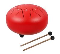 TOGEVAL Lotus Model 8-tone Ethereal Drum 6-inch Carbon Steel Percussion Instrument with Non-slip Natural Rubber Surface Classic Inheritance Style for Music Education and Yoga Meditation