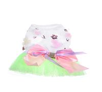 TOGEVAL Lovely Dog Dress Costume for Pets Decorative Dog Apparel Floral Mesh and Bowknot for Parties Weddings and Everyday Wear Princess Outfit