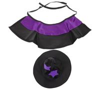 TOGEVAL Magical Pet Witch Costume Set for Small Dogs and Cats Adjustable Soft Cloak and Wizard Hat Secure Fit Puppy Halloween Outfit Accessories for Cosplay Parties