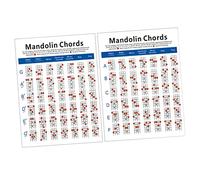 TOGEVAL Mandolin Chord Chart Diagram Small Practice Chart for Students Teacher Mandolin Diagram Exercise Plate Paper Chord Trainning Guide