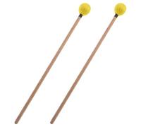 TOGEVAL Maple Wood Drumsticks Percussion Mallets for Xylophone Marimba Small Yellow Yarn Mallets with Resilient Handles Soft Warm Tone Sticks for Musical Instruments and Festival Use