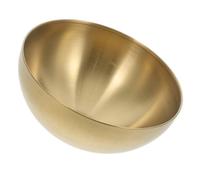 TOGEVAL Matte Gold Stainless Steel Rice Bowl Single Layer Salad Noodle Bowl for Home Kitchen Practical Fruit Container Suitable for Restaurants Hotels and Food Service