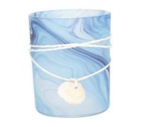 TOGEVAL Mediterranean Shell Mosaic Glass Tealight Holder Decorative Candlestick for Wedding Dinner Table Centerpiece Decor for Teen Boys