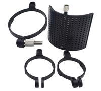 TOGEVAL Microphone Design Floor-standing and Desktop Stands Mic Black Windproof U-shape Cover with Clip-on for Plastic Microphone Windshield for Portable Vocal Booth and Recording