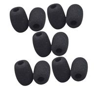 TOGEVAL Microphone Windscreens Mini Size 10pcs Sponge Mic Covers Lapel Headset Mic Windscreen Easy to Install and Remove Black Accessories for Conferences and Speech