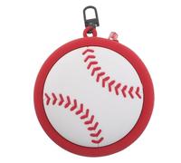 TOGEVAL Mini Baseball Pattern Silicone Coin Purse Keychain, Small Sports Style Change Pouch, Portable Mini Wallet for Earphone and USB Storage, Compact Silicone Money Bag for Travel