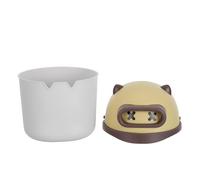 TOGEVAL Mini Bear Shaped Trash Bin with Lid, Small Desktop Wastebasket for Bedroom and Office, Yellow Cute Cartoon Bear Mini Garbage Can for Tabletop Storage