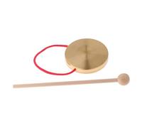 TOGEVAL Mini Metal Handheld Gong Percussion Instrument with Rope, Small Traditional Metal Gong for School Festival, Party, and Company Opening Music Instrument Assorted style