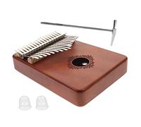 TOGEVAL Mini Musical Instrument Vintage Kalimba 17-key Thumb Piano Portable Music Instrument Wooden Body