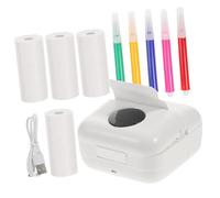 TOGEVAL Mini Pocket Printer for Students Portable Wireless Thermal Printer with 5 Rolls Printing Paper and 5 Color Pens for Study and Note-taking