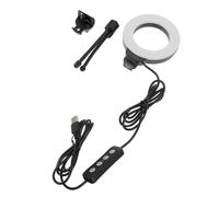 TOGEVAL Mini Ring Light Video Lighting with Adjustable Brightness and Color Temperature Portable Abs Webcam Fill Light for Video Conference Self Broadcasting Zoom Calls Includes Clip and