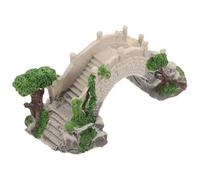 TOGEVAL Miniature Bridge Statue Miniature Landscaping Bridge Adornment Not Easy to Deform Comfortable to Touch Resin 6.88x2.95x2.95 in Vintage for Mini Farms and Gardens Aquarium Decor