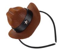 TOGEVAL Miniature Brown Top Hat Headband Vintage Costume Headpiece for Tea Party Birthday Carnival Event Hair Accessories Lightweight Comfortable Party Essential