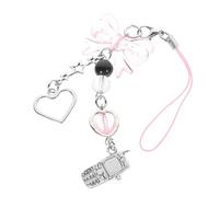 TOGEVAL Mobile Phone Chain Cute Heart Shape Bowknot Charm Strap for Women Phone Accessories Charm