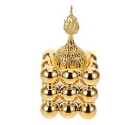 TOGEVAL Modern Ceramic Incense Burner with Golden Accents Unique Cube Shape Handheld Aroma Lamp for Middle Eastern and Arabian Festival Decoration Portable Aromatherapy Holder for