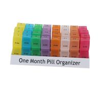 TOGEVAL Monthly Medicine Organiser Box Food-Grade Pp 31-Day Medicine Dispenser Case Portable Pill Storage Container for Elderly and Family Use