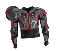 TOGEVAL Motorcycle Protective Gear Full Jacket with Removable Back Waist Protection Elastic Neckline Red Xl for Riding Skiing Skating