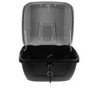 TOGEVAL Motorcycle Tail Box Rear Storage Trunk with Lid for Scooter Moped Easy Installation Multipurpose Tool Organizer Matte Black Motorbike Accessory