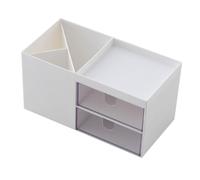 TOGEVAL Multi-function Plastic Jewelry Box with Double Desktop Storage Supply Makeup Holder for Women Practical Organizer for Stationery Keys Items Space-saving Design for Home and Office