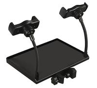 TOGEVAL Multi Purpose Microphone Stand Tray with Phone Holder Clip Sound Card Shelf for Musicians Podcasting Live Streaming Design