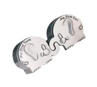 TOGEVAL My First Curl and Tooth Keepsake Box for Newborns, Elephant Shape Metal Design, Small Silver Baby Hair and Tooth Storage for Christening and Memory Collection