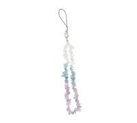 TOGEVAL Natural Crystal Agate Phone Strap Purple Beaded Mobile Hanging Rope Wrist Lanyard for Women Stylish Anti-lost Phone Carrier Charm with Easy Installation and Decorative Design
