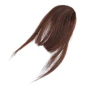 TOGEVAL Natural Light Brown Front Air Fringe Hair Extension for Women with Invisible Clip Realistic Lightweight Bangs Hairpiece for Daily Wear Parties and Stage Performances