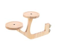 TOGEVAL Natural Solid Wood Parrot Perch Stand with Stable Platform for Beak Grinding and Climbing Smooth Safe Edges Bird Stand Branch for Budgies Cockatiels Conures Cage Accessories
