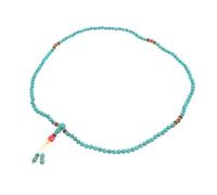 TOGEVAL Natural Turquoise Prayer Bracelet for Meditation and Feng Shui Protection Ethnic Tibetan Wristband with Handcrafted Beads Unisex Daily Wear Accessory for Spiritual Concentration