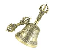 TOGEVAL Nepal Crafted Vajra Bell Hand Bell Rustic for Prayer Meditation Yoga Decor