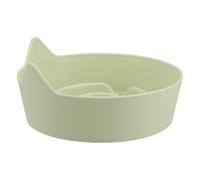 TOGEVAL Non Slip Slow Feeder Cat Bowl in Cute Ear Shape Made of Plastic with Antislip Design for Kittens and Pets Suitable for Wet Food Feeding at Home