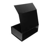 TOGEVAL One-piece Folding Present Box Black Crocodile Texture Cosmetic Packaging Box Romantic for Lipstick High-end Wrapping
