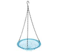 TOGEVAL Outdoor Hanging Bird Feeder for Small Birds and Parrots, Blue Pp and Iron Material, Practical Garden Accessory that Attracts Hummingbirds, for Backyard Use