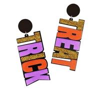 TOGEVAL Oversized Acrylic Halloween Earrings Women Lightweight Asymmetrical Spooky Drop Dangle Punk Jewelry Trick Treat Statement Accessory for Costume Party