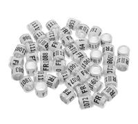 TOGEVAL Pack of 50 Pigeon Anklets Ring for Pigeons Portable Iodine Volt Hatching Pigeons Individual Bird Leg Bands Pigeon Tape Catch Aluminium Plastic White