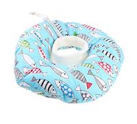 TOGEVAL Pet Anti-bite Collar Cat Soft Neckwear Adjustable Protective Sterilization Collar with Fish Pattern for Post-operation Wound Healing
