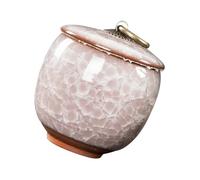 TOGEVAL Pet Ashes Container Sealed Ceramic Urn for Dogs Elegant Bone Ash Jar for Pet Cremation Memorial Keepsake for Living Room Bedroom and Garden