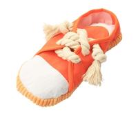 TOGEVAL Pet Creative Slipper Toy for Dogs Adorable Sound-making Chewing Plaything Reduces Boredom and Destructive Behavior Puppy Educational Toy Orange