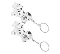 TOGEVAL Pet Hair Memorial Keychain Dog Urns Keychain 2Pcs Compact Portable ABS Dog Shaped Keepsake 4.7X4X2.2Cm Charm for Attaching to Keys Or Bags