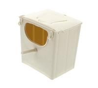 TOGEVAL Plastic Bird House Parakeet Nesting Box Provides Safe Living Environment Not Easy to Get Deformed 5.11x5.11x3.93in Beige Nesting Box for Home and Pet Shop Small Parrots