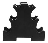 TOGEVAL Plastic Dumbbell Storage Rack Weight Stand Floor Bracket with 3-tier 6-holder Capacity Heavy-duty Dumbbell Organizer for Home Gym Fitness Equipment