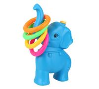 TOGEVAL Plastic Ring Toss with Rings Blue Elephant Design Outdoor Indoor Game for Hand Eye Coordination and Color Recognition Ages