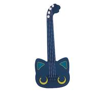 TOGEVAL Playable Small Ukulele with Cat Theme Plastic Simulation Guitar for Adorable Musical Instrument with Strings Educational Birthday Gift with Packing Box