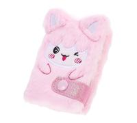 TOGEVAL Plush Cover Cartoon Diary Book Cute Mini Notebook for Lightweight Multi Function Writing Journal with Adorable Pink Lamb Design Portable Scrapbook for Weekly and Monthly Plans